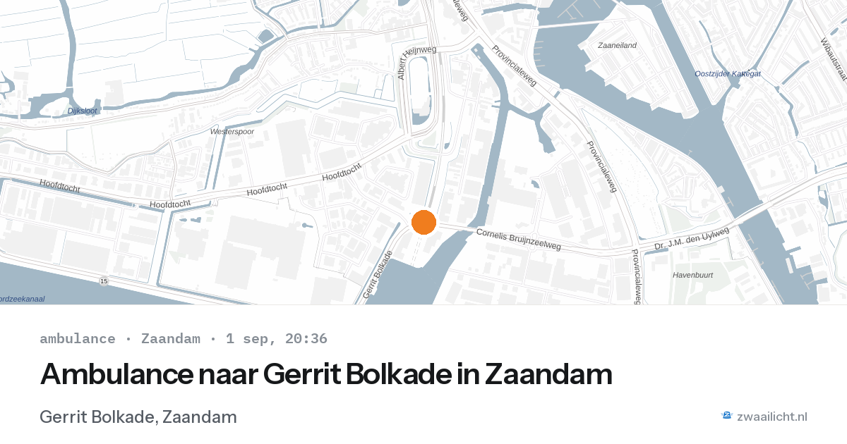 Ambulance naar Gerrit Bolkade in Zaandam — 1 sep 2026