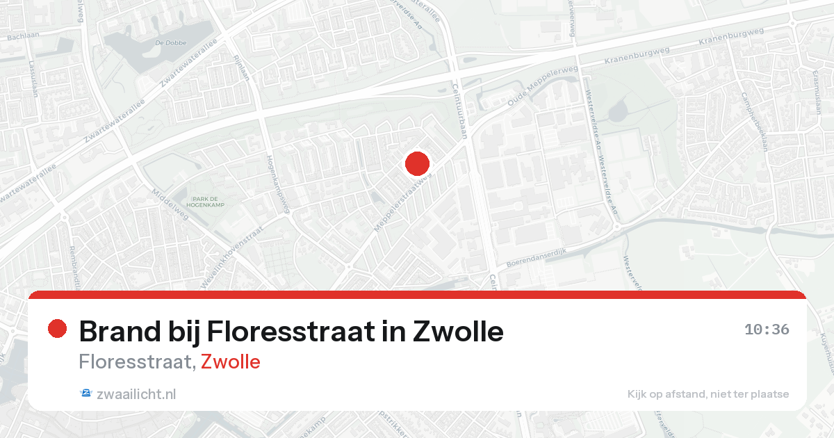 Brand bij Floresstraat in Zwolle — 15 aug 2026