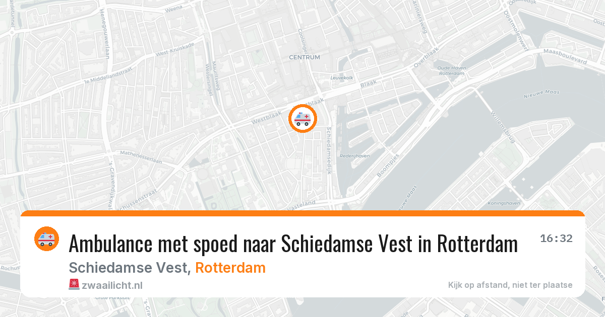 Ambulance met spoed naar Schiedamse Vest in Rotterdam — 12 aug 2026