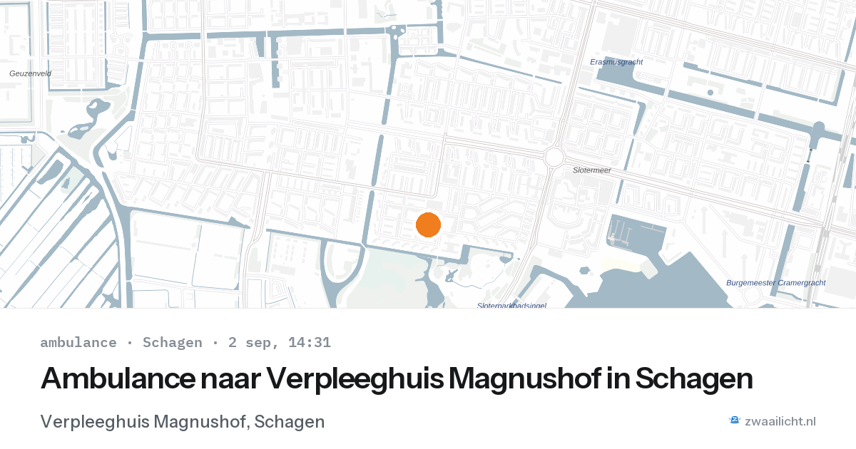 Ambulance naar Verpleeghuis Magnushof in Schagen — 2 sep 2026
