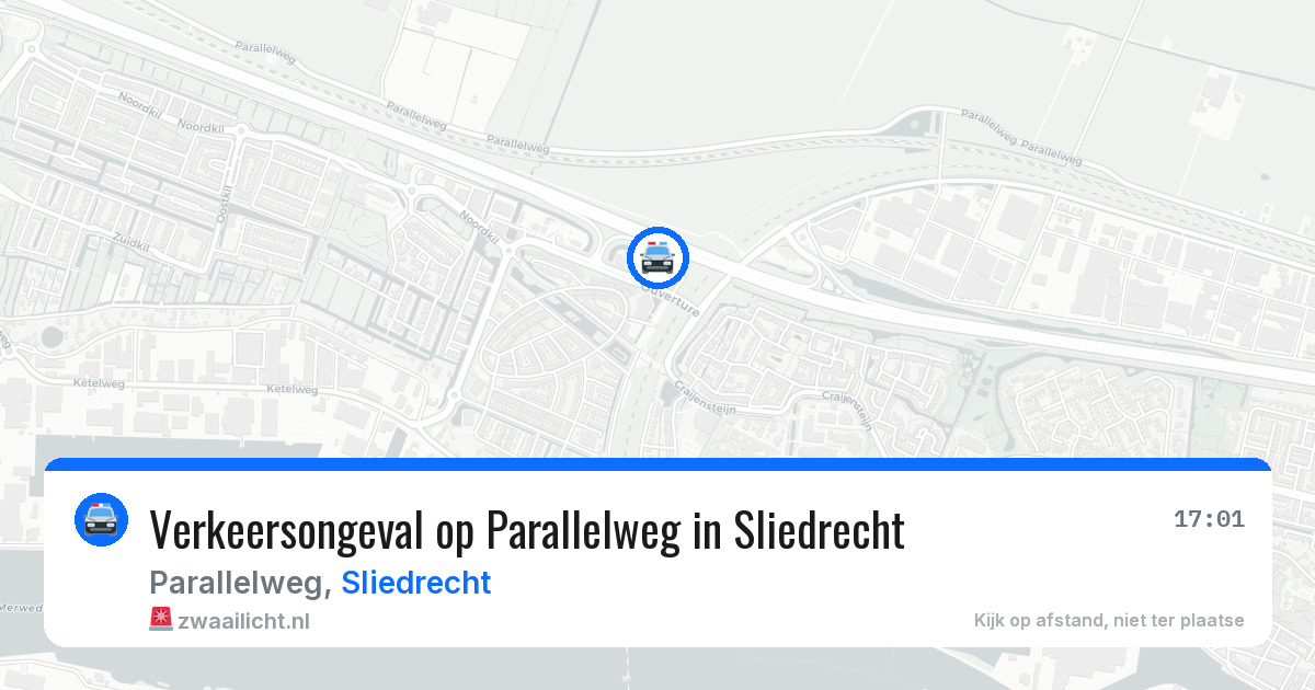 Verkeersongeval op Parallelweg in Sliedrecht — 9 jul 2026