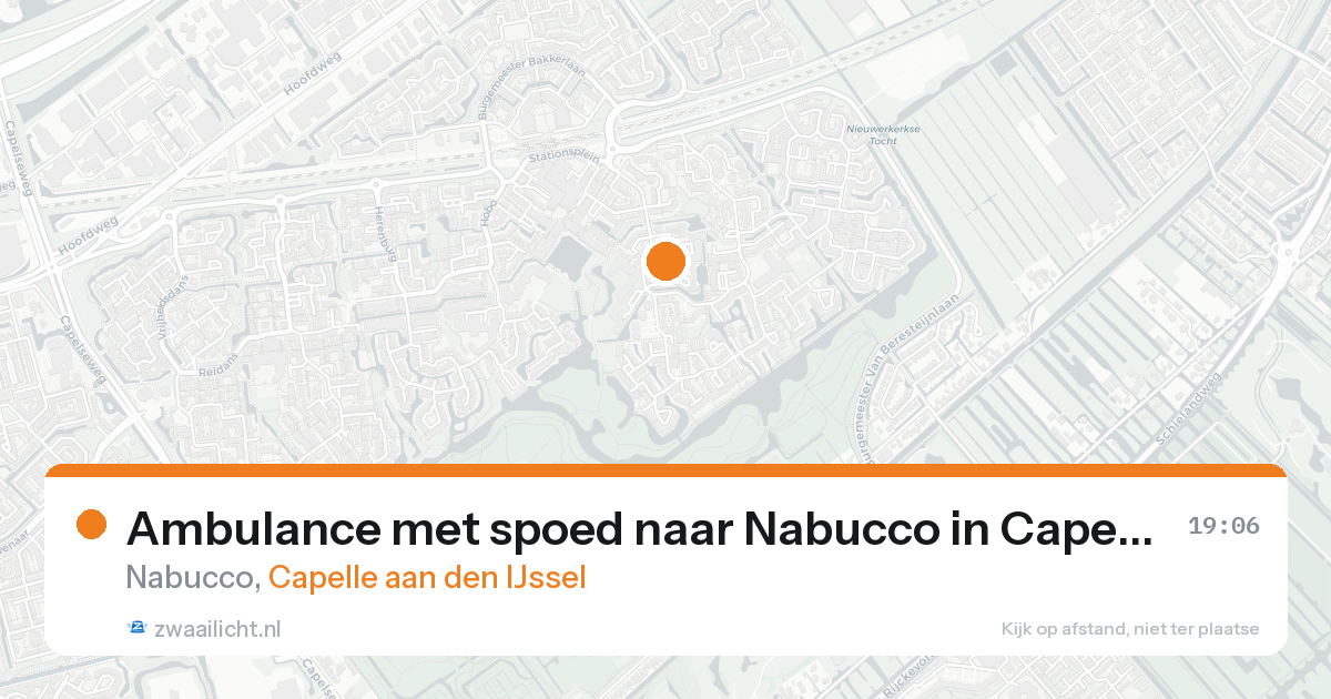 Ambulance met spoed naar Nabucco in Capelle aan den IJssel — 19 aug 2026