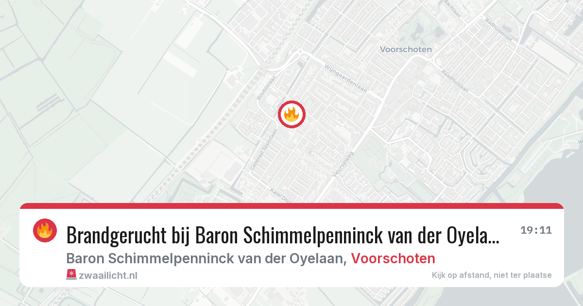 Brandgerucht bij Baron Schimmelpenninck van der Oyelaan in Voorschoten — 28 mrt 2026