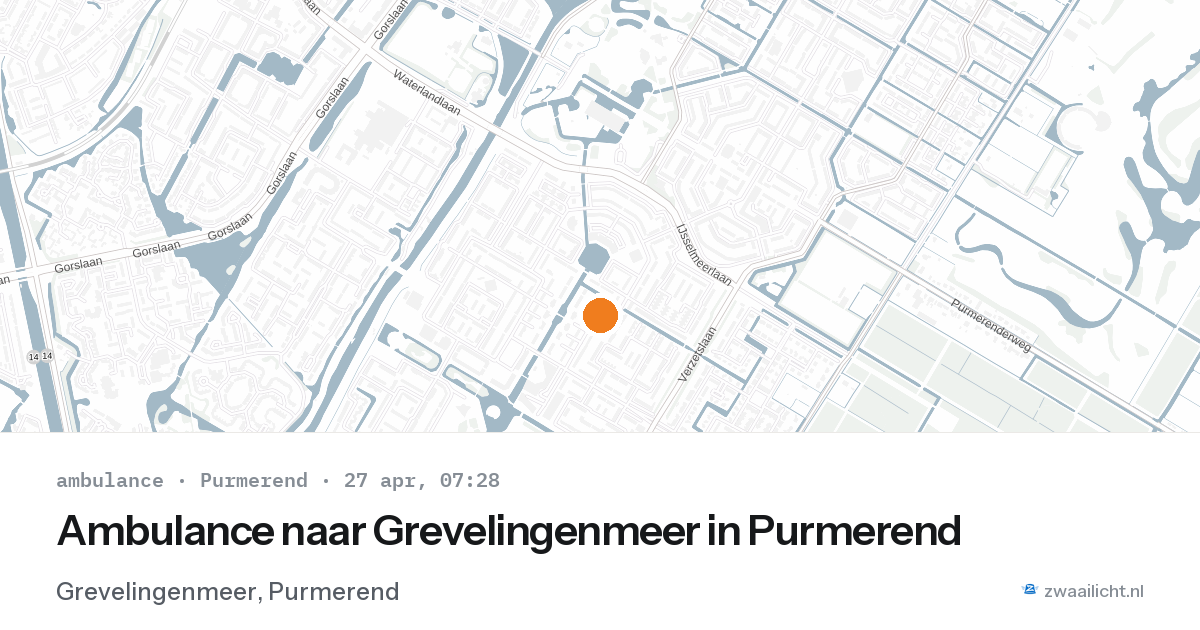 Ambulance naar Grevelingenmeer in Purmerend — 27 apr 2026