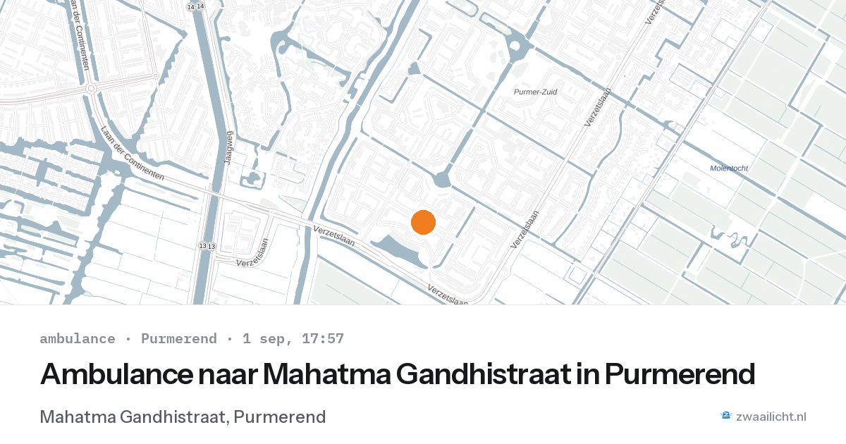 Ambulance naar Mahatma Gandhistraat in Purmerend — 1 sep 2026