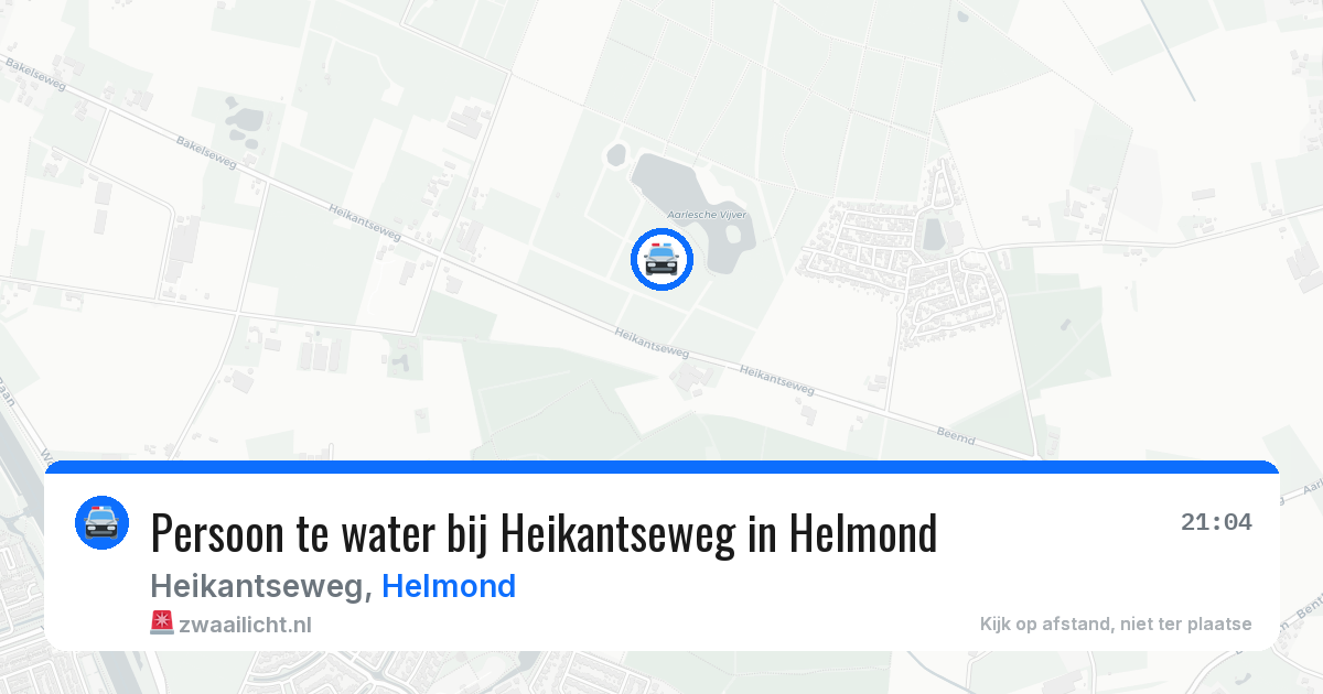 Persoon te water bij Heikantseweg in Helmond — 10 jul 2026