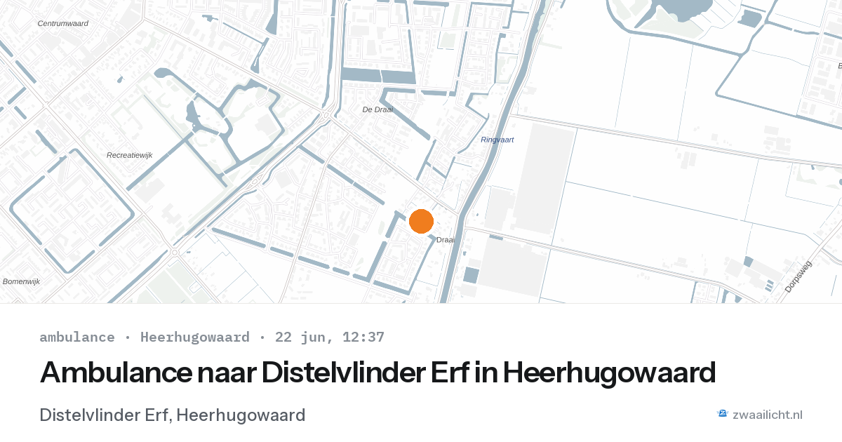 Ambulance naar Distelvlinder Erf in Heerhugowaard — 22 jun 2026