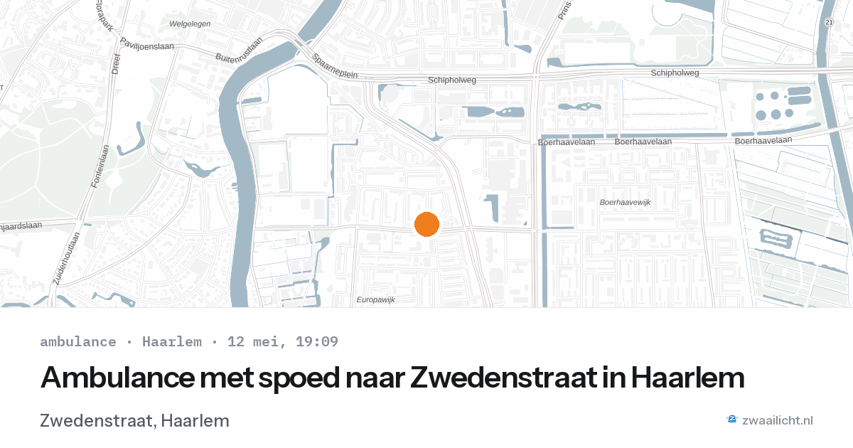 Ambulance met spoed naar Zwedenstraat in Haarlem — 12 mei 2026