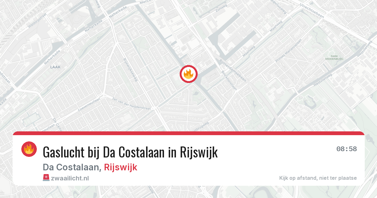 Gaslucht bij Da Costalaan in Rijswijk — 27 mrt 2026