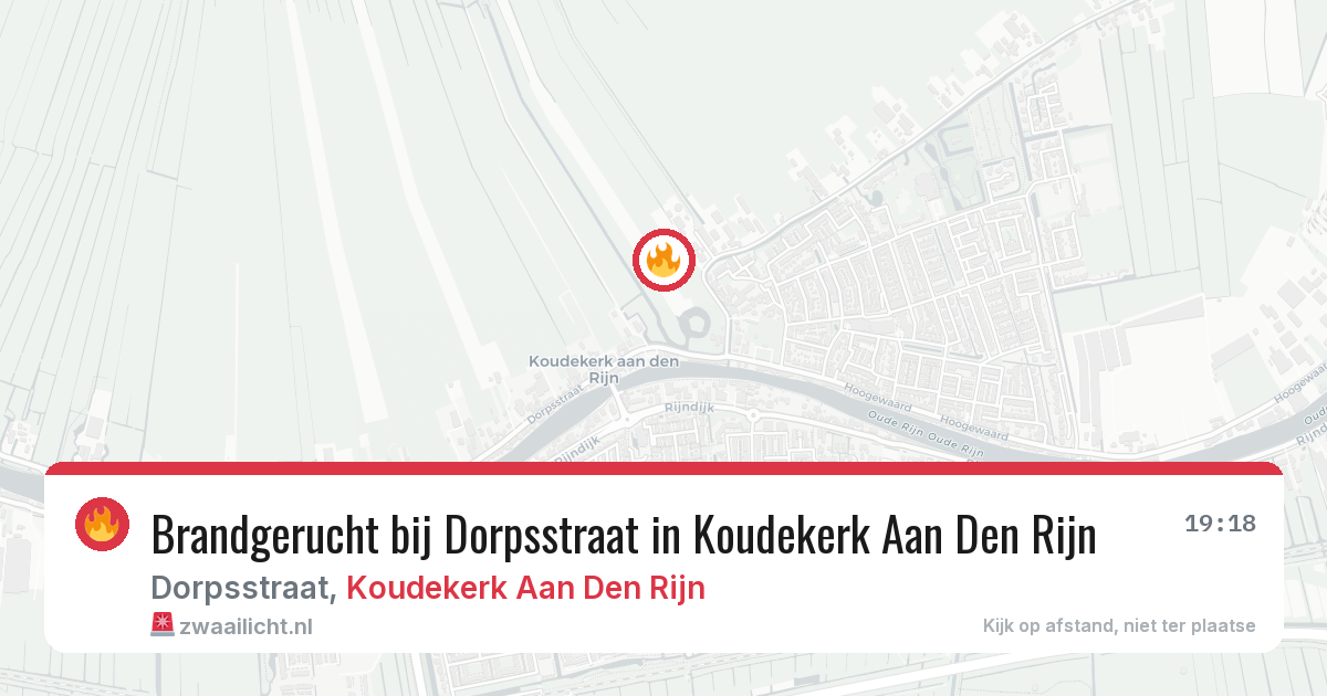 Brandgerucht bij Dorpsstraat in Koudekerk Aan Den Rijn — 5 aug 2026