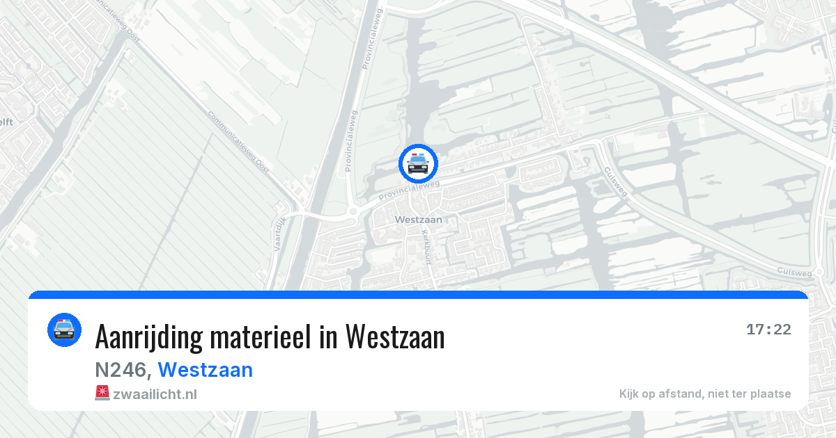 Aanrijding materieel in Westzaan — 17 mrt 2026