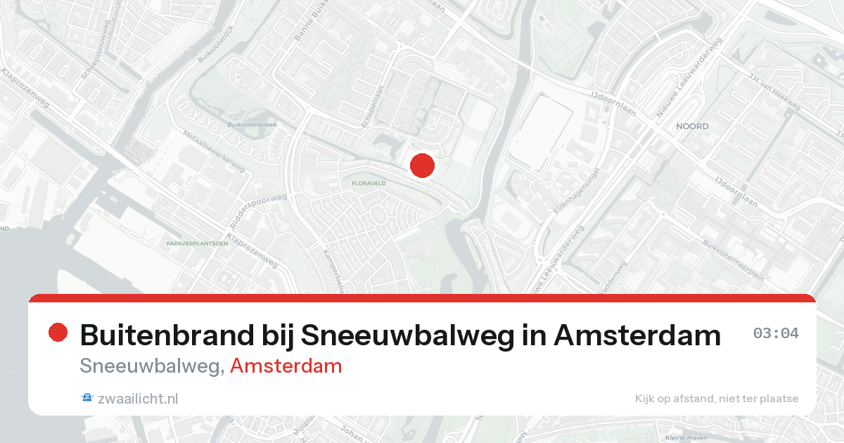Buitenbrand bij Sneeuwbalweg in Amsterdam — 20 aug 2026
