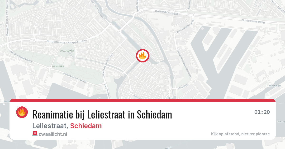 Reanimatie bij Leliestraat in Schiedam — 8 mei 2026