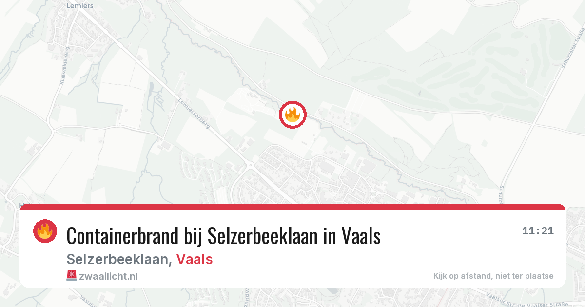 Containerbrand bij Selzerbeeklaan in Vaals — 16 mei 2026