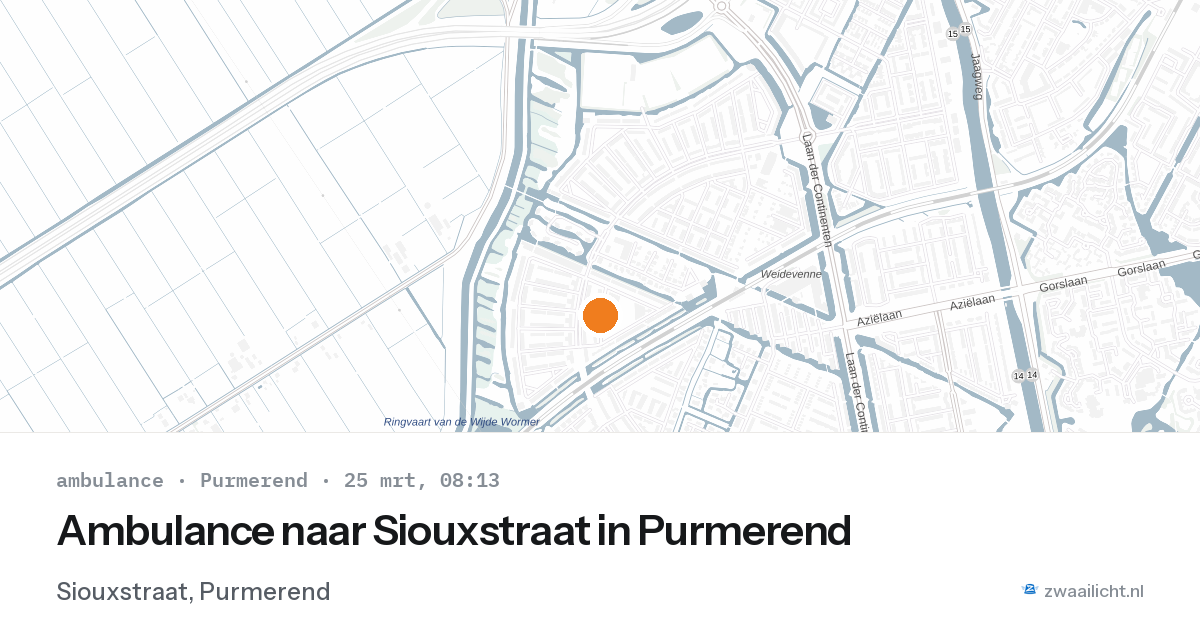 Ambulance naar Siouxstraat in Purmerend — 25 mrt 2026