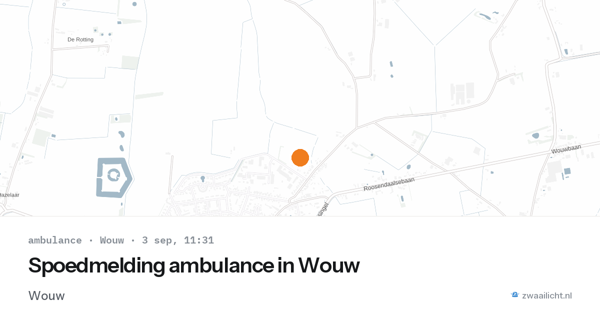 Spoedmelding ambulance in Wouw — 3 sep 2026