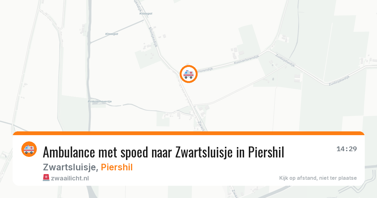 Ambulance met spoed naar Zwartsluisje in Piershil — 19 jul 2026