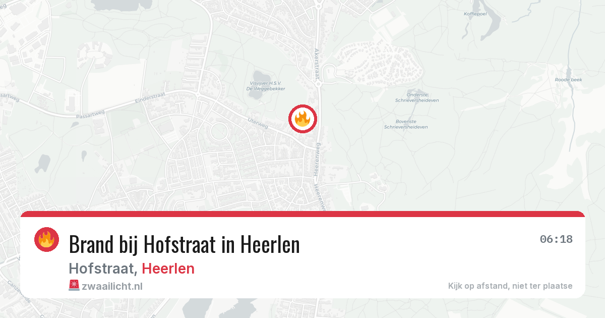 Brand bij Hofstraat in Heerlen — 14 aug 2026