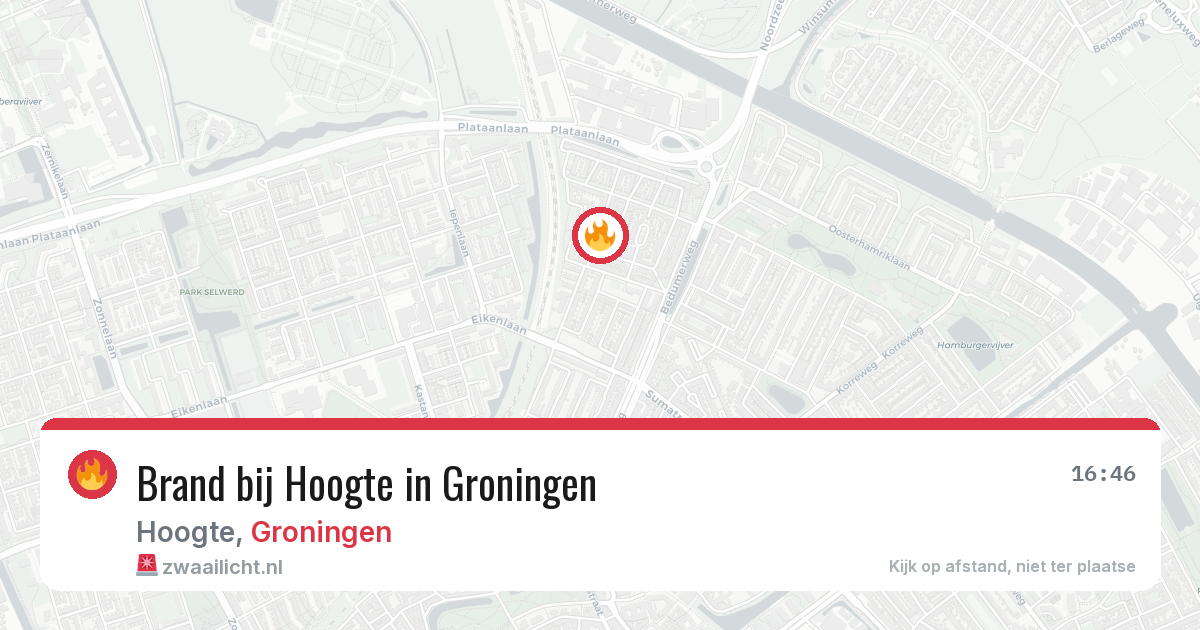 Brand bij Hoogte in Groningen — 26 jul 2026