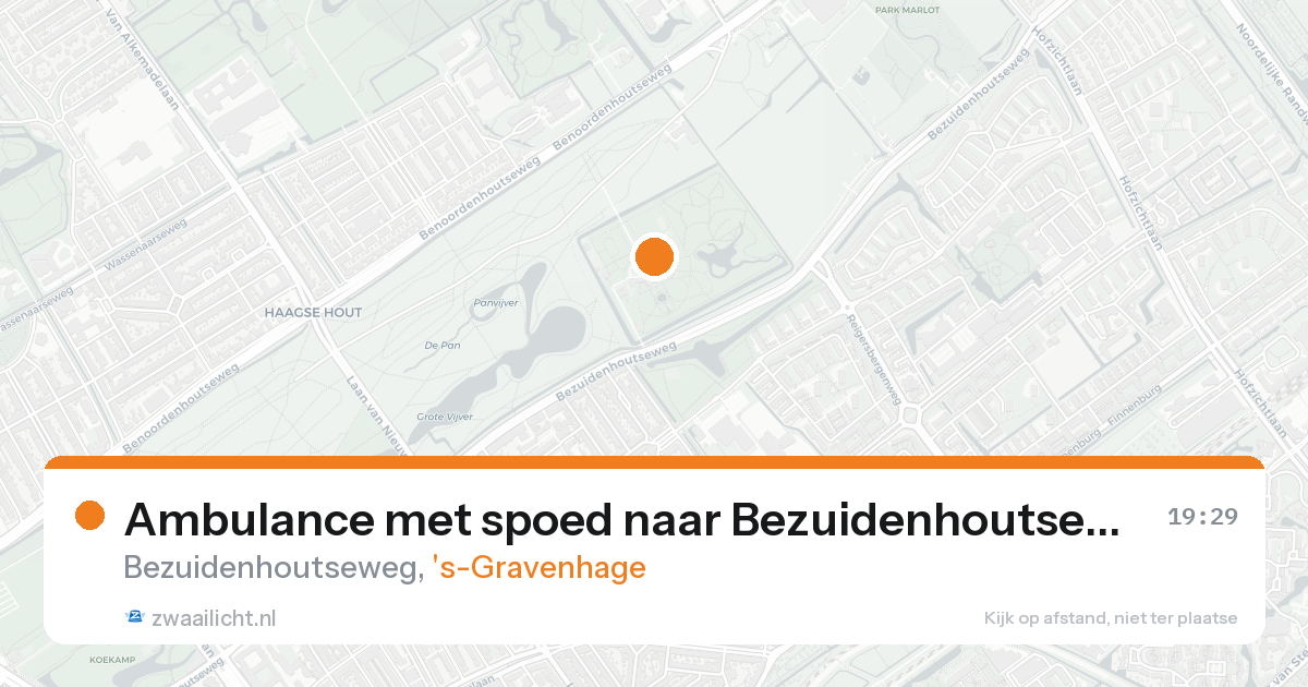 Ambulance met spoed naar Bezuidenhoutseweg in 's-Gravenhage — 16 aug 2026