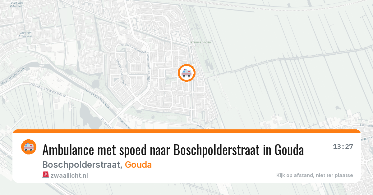 Ambulance met spoed naar Boschpolderstraat in Gouda — 23 mrt 2026