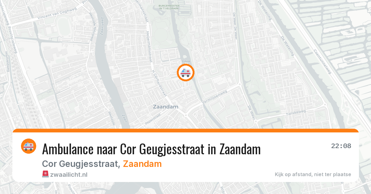Ambulance naar Cor Geugjesstraat in Zaandam — 12 aug 2026