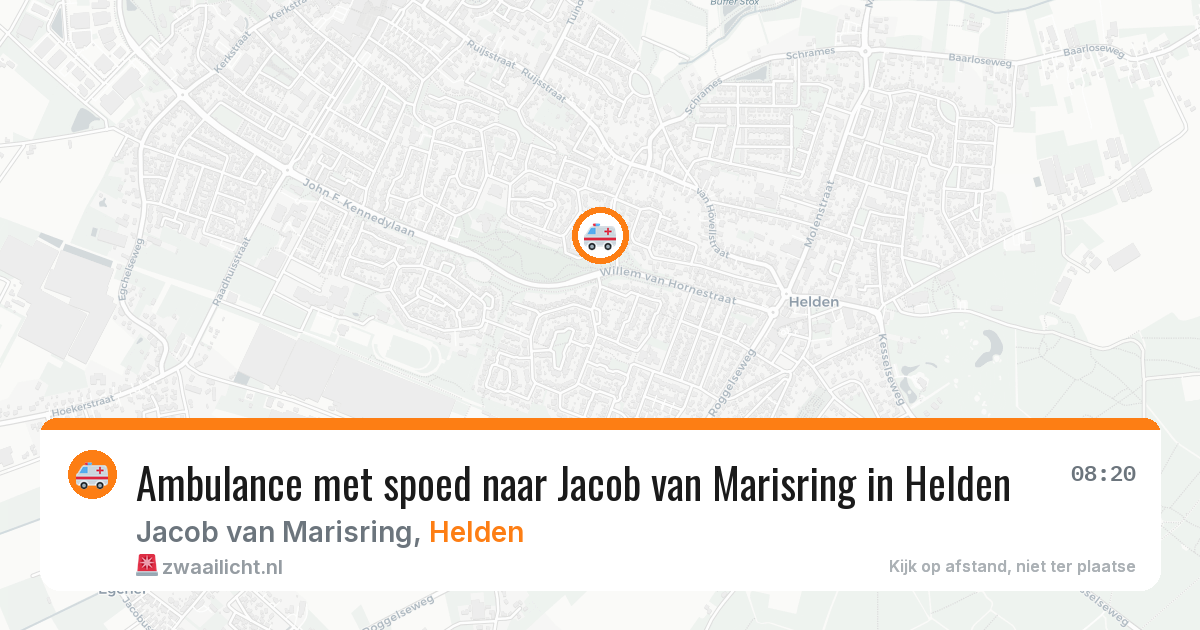 Ambulance met spoed naar Jacob van Marisring in Helden — 3 aug 2026