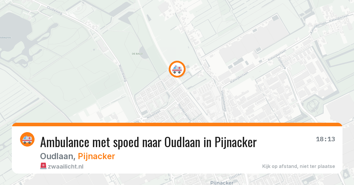 Ambulance met spoed naar Oudlaan in Pijnacker — 14 aug 2026