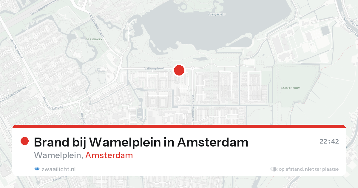 Brand bij Wamelplein in Amsterdam — 25 aug 2026