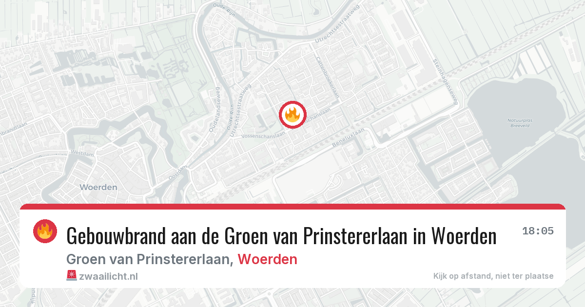 Gebouwbrand aan de Groen van Prinstererlaan in Woerden — 12 jun 2026
