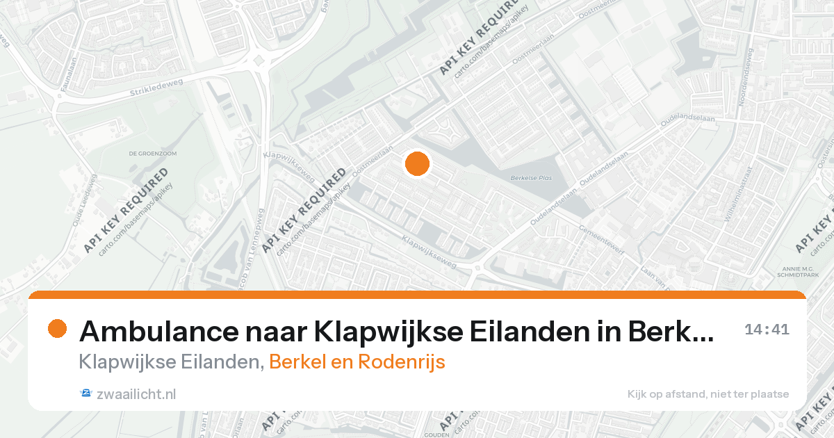 Ambulance naar Klapwijkse Eilanden in Berkel en Rodenrijs — 26 aug 2026