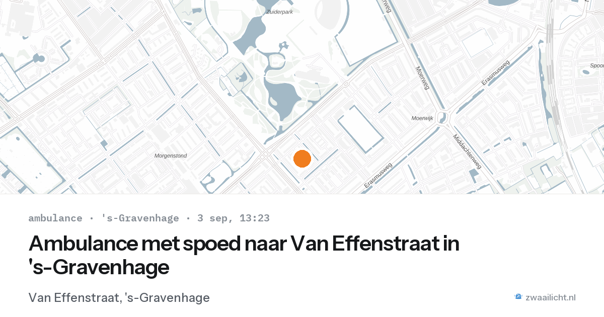 Ambulance met spoed naar Van Effenstraat in 's-Gravenhage — 3 sep 2026