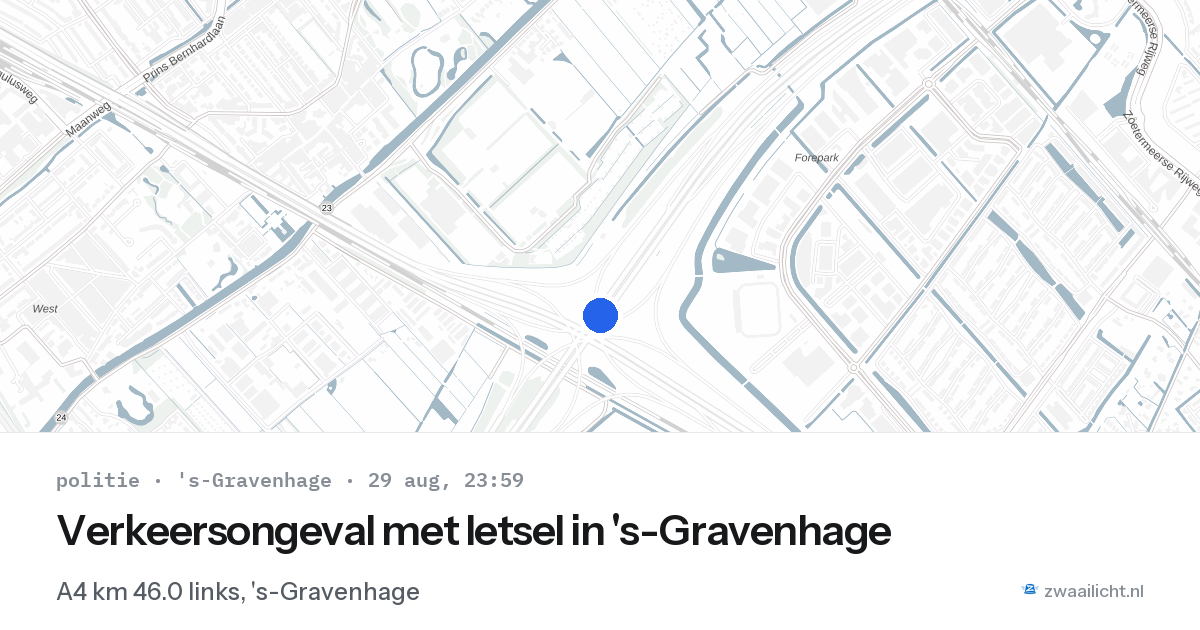 Verkeersongeval met letsel in 's-Gravenhage — 29 aug 2026
