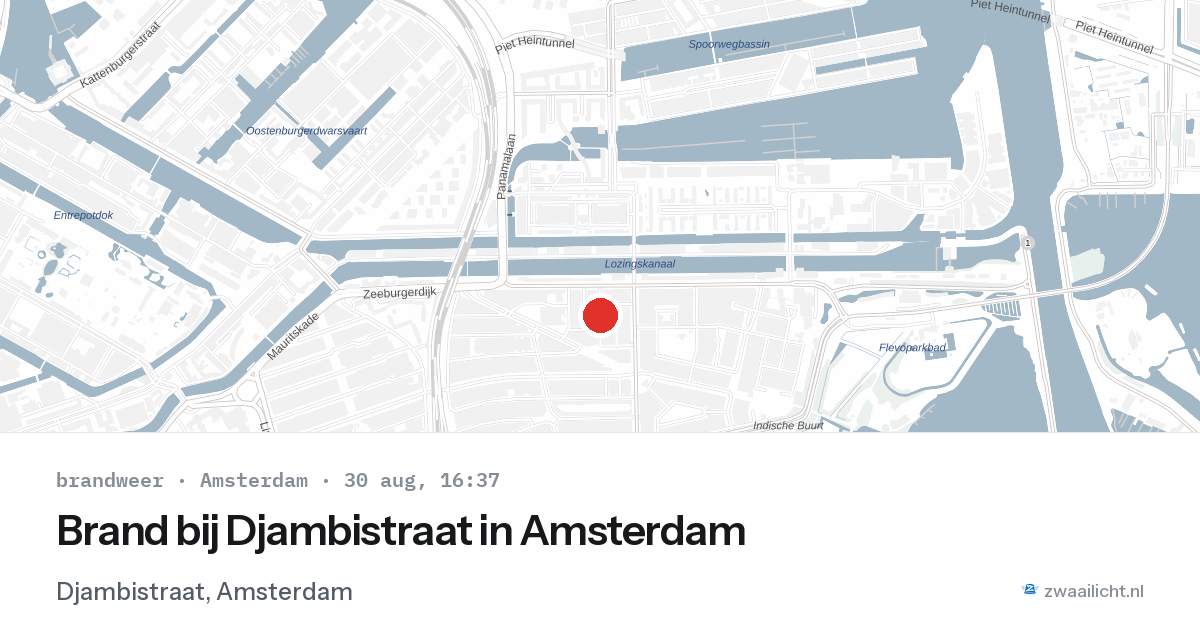 Brand bij Djambistraat in Amsterdam — 30 aug 2026
