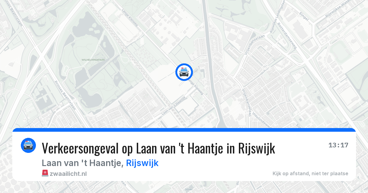 Verkeersongeval op Laan van 't Haantje in Rijswijk — 2 jul 2026