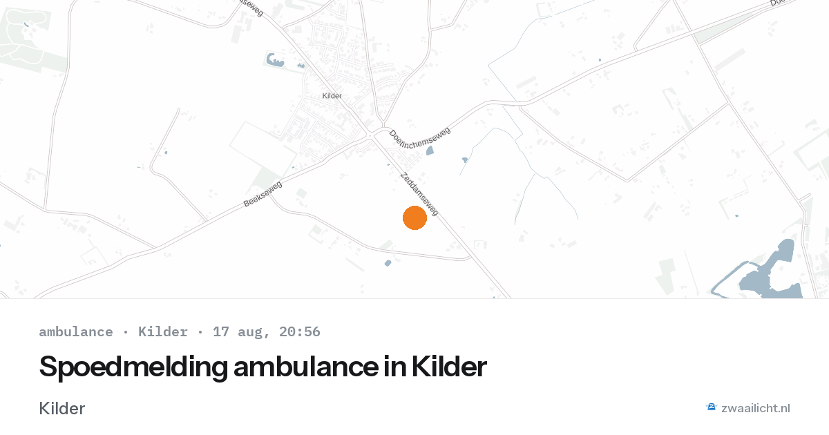 Spoedmelding ambulance in Kilder — 17 aug 2026