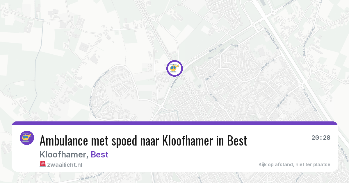 Ambulance met spoed naar Kloofhamer in Best — 8 jul 2026