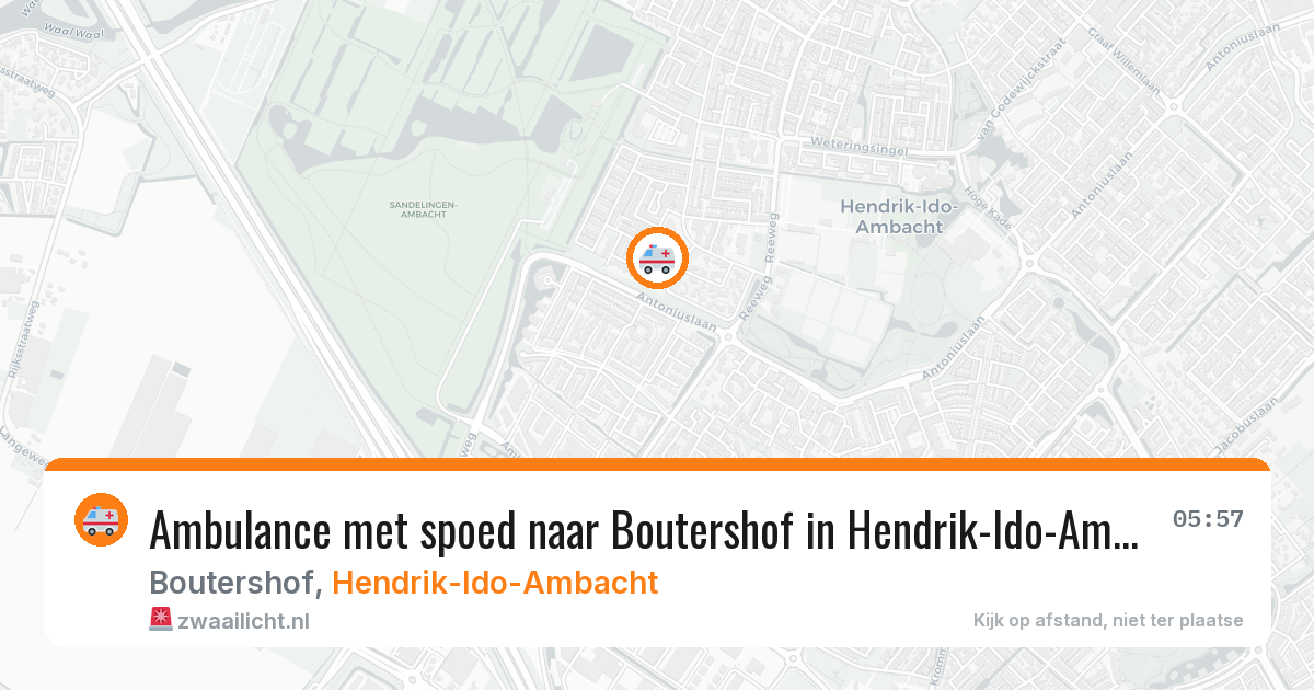 Ambulance met spoed naar Boutershof in Hendrik-Ido-Ambacht — 3 apr 2026