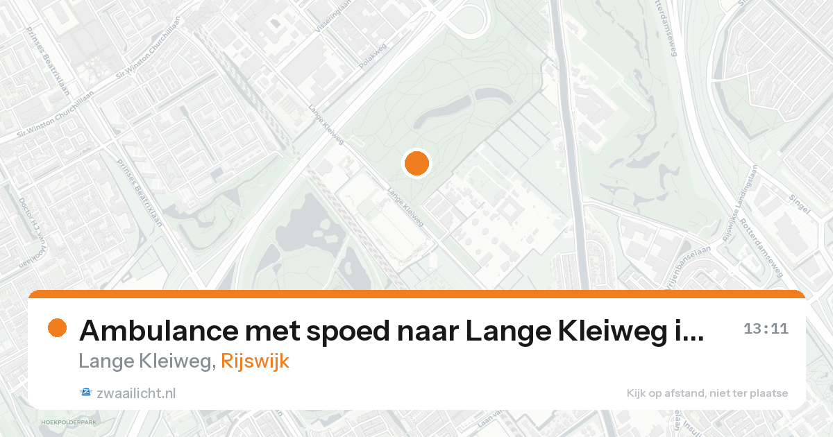 Ambulance met spoed naar Lange Kleiweg in Rijswijk — 18 aug 2026