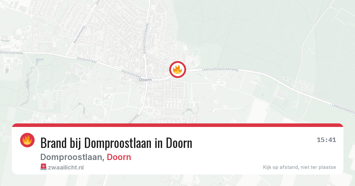 Brand bij Domproostlaan in Doorn — 11 aug 2026