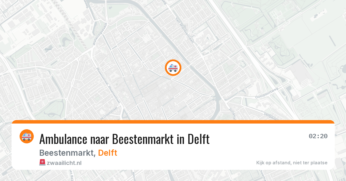 Ambulance naar Beestenmarkt in Delft — 10 jul 2026