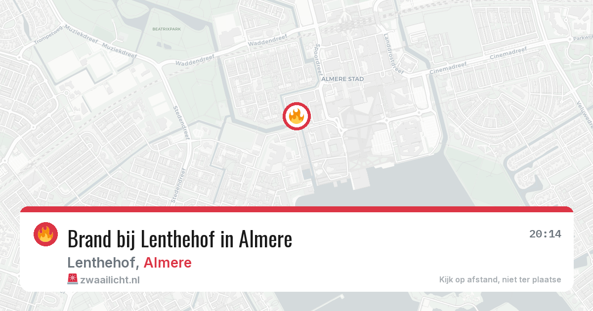 Brand bij Lenthehof in Almere — 20 jun 2026