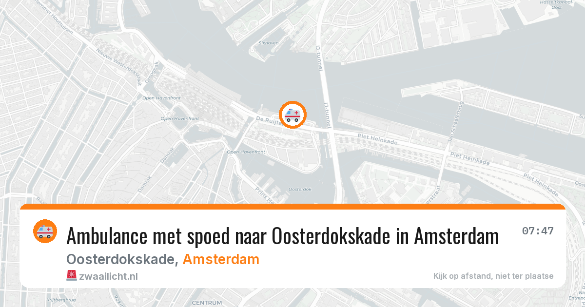 Ambulance met spoed naar Oosterdokskade in Amsterdam — 4 aug 2026