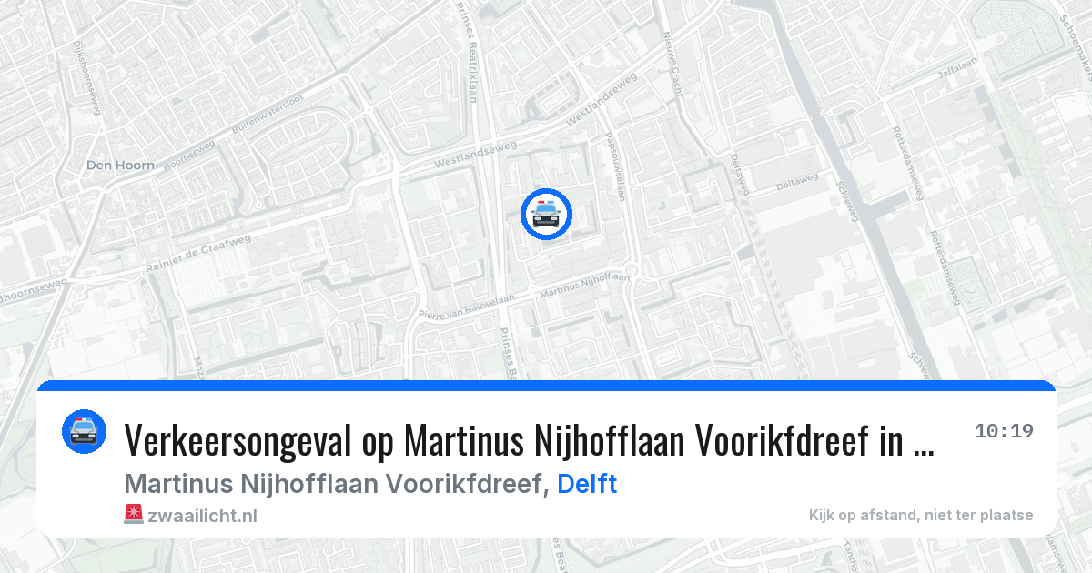 Verkeersongeval op Martinus Nijhofflaan Voorikfdreef in Delft — 1 mei 2026