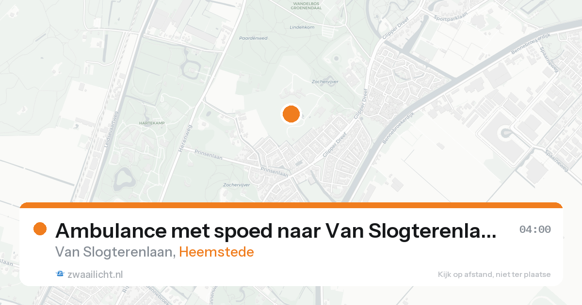 Ambulance met spoed naar Van Slogterenlaan in Heemstede — 20 aug 2026