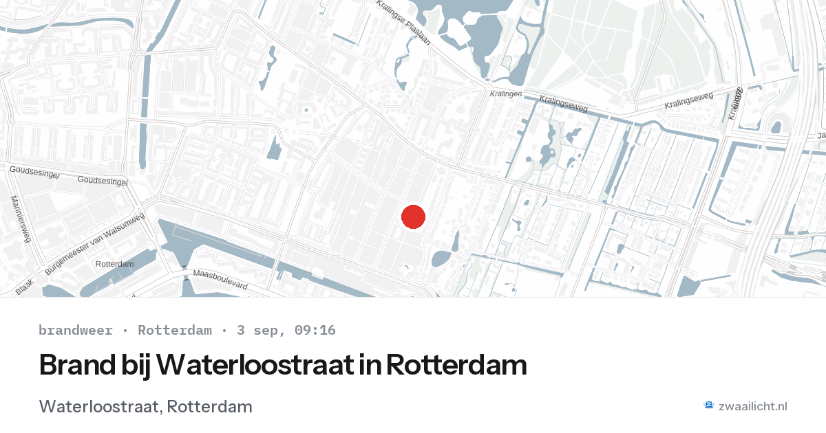 Brand bij Waterloostraat in Rotterdam — 3 sep 2026