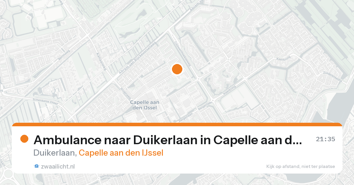 Ambulance naar Duikerlaan in Capelle aan den IJssel — 21 aug 2026