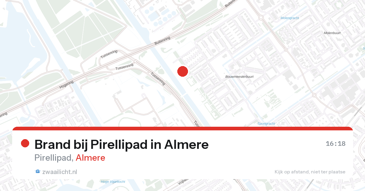 Brand bij Pirellipad in Almere — 10 mei 2026