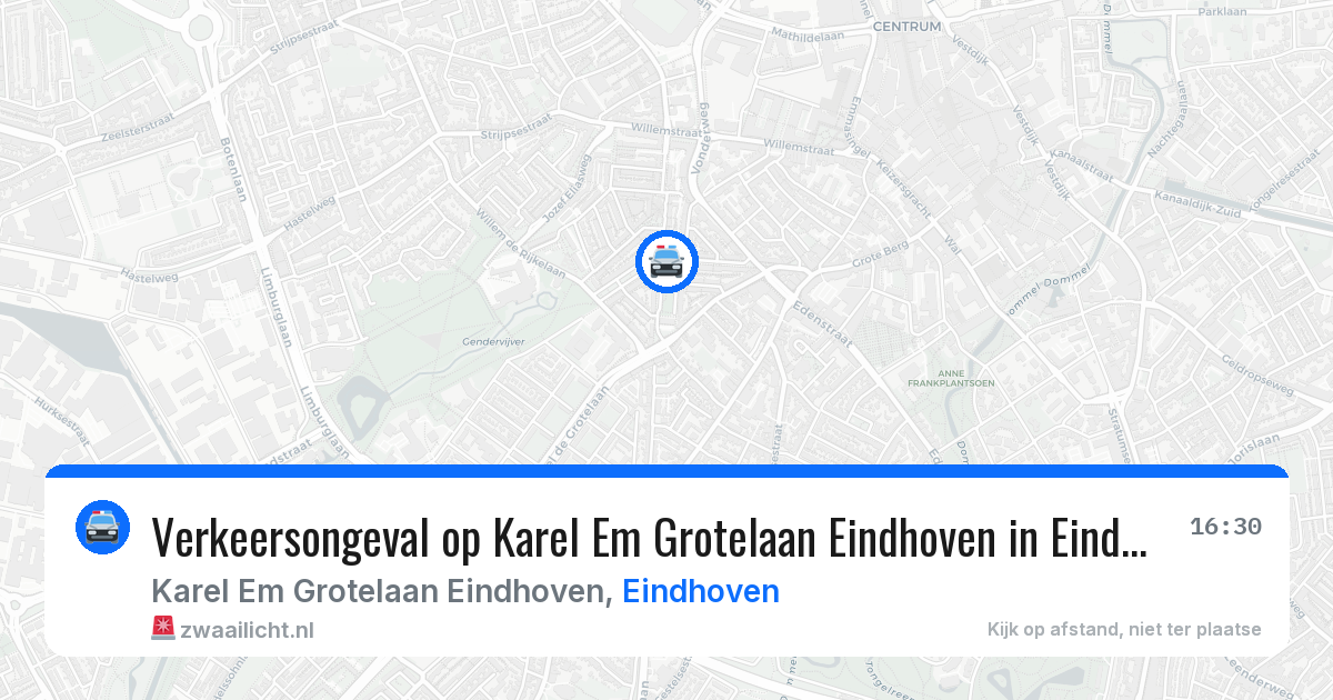 Verkeersongeval op Karel Em Grotelaan Eindhoven in Eindhoven — 3 mei 2026