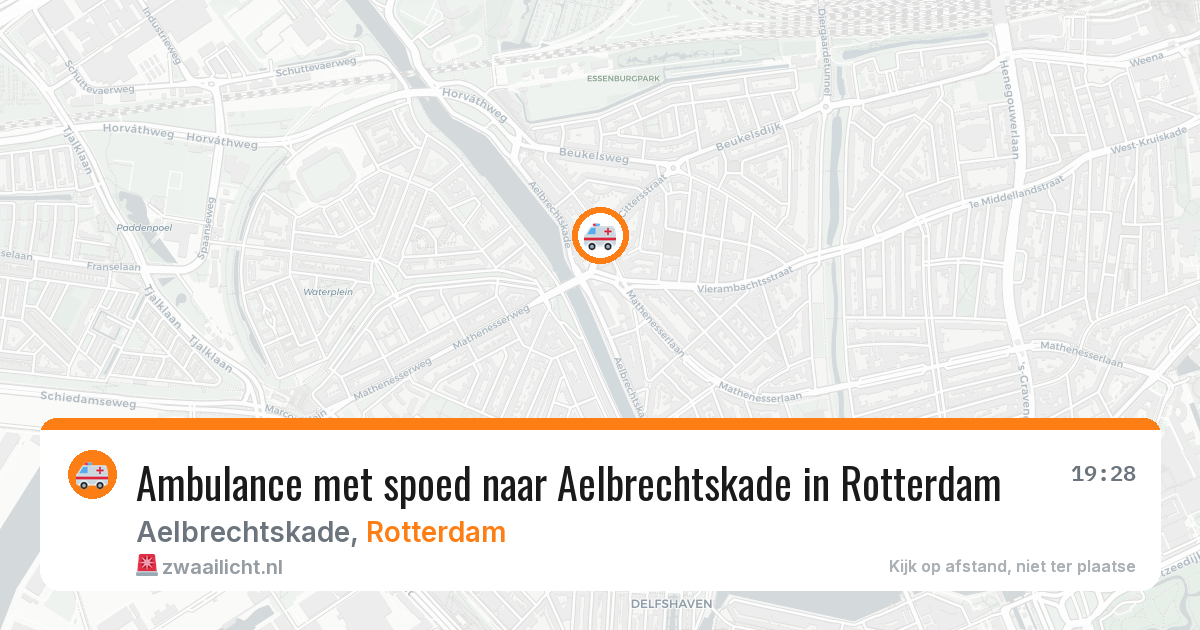 Ambulance met spoed naar Aelbrechtskade in Rotterdam — 21 apr 2026